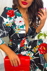Drive Em Wild - Black White Abstract Floral