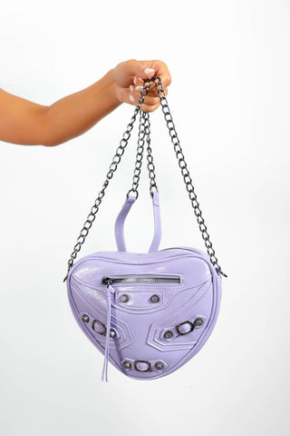 Heart And Soul - Lilac Silver Stud Detail Bag
