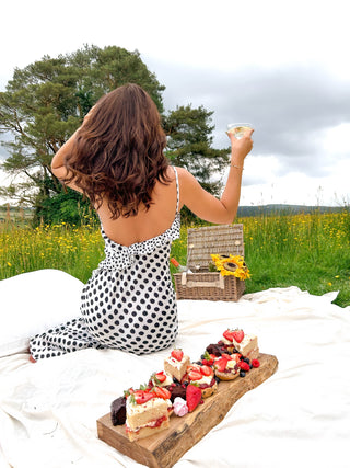 Such A Frill - White Black Polka Dot Frill Maxi Dress