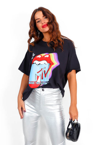 I'm With The Band - Black Multi MTV Rolling Stones Licensed T-Shirt