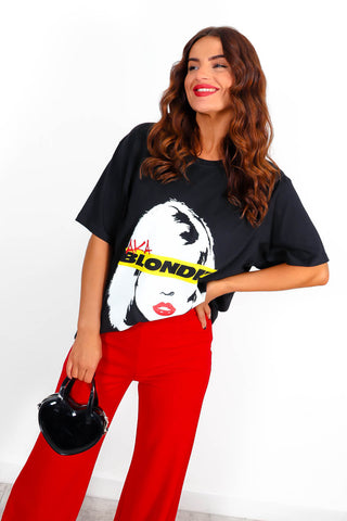 Im With The Band - Black White Eyestrip Blondie Licences T-Shirt