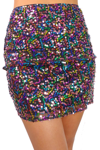 Livin The Party Life - Multi Sequin Mini Skirt