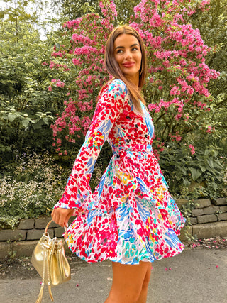 Never Second Best - Pink Multi Floral Mini Dress
