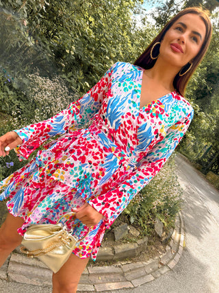 Never Second Best - Pink Multi Floral Mini Dress