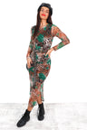 Out Of This World - Green Brown Floral Leopard