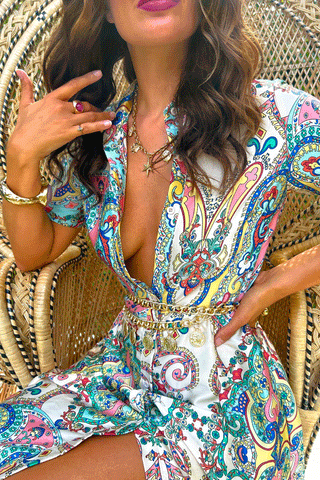 Shirty Flirty and Thriving - Multi Printed Maxi Shirt Dress