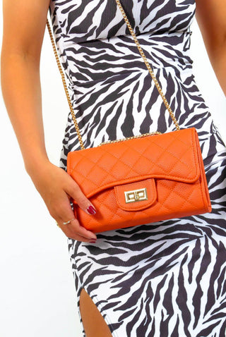 Talk The Talk - Orange Faux Leather Shoulder Bag