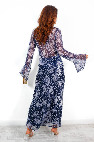 Twos Better Than One - Navy Floral Spot Co-Ord