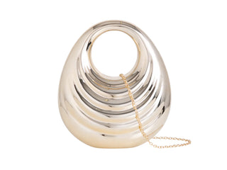 A Touch Of Elegance - Gold Ripple Design Box Clutch Bag