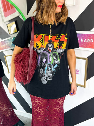 All Fur You - Burgundy Faux Fur Shoulder Bag