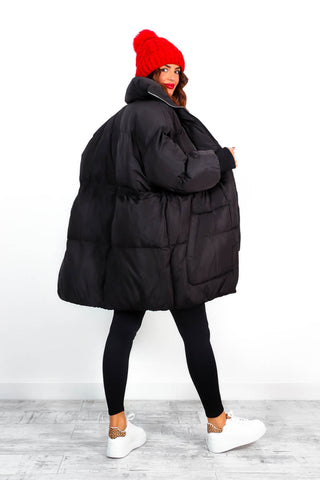 Baby, It's Cold - Black Puffer Coat