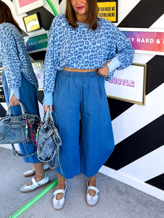 Barrel Of Style - Denim Barrel Leg Trousers