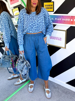 Barrel Of Style - Denim Barrel Leg Trousers