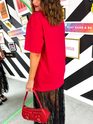 Cherry Much In Love - Red Cherry Sunset Oversized T-shirt