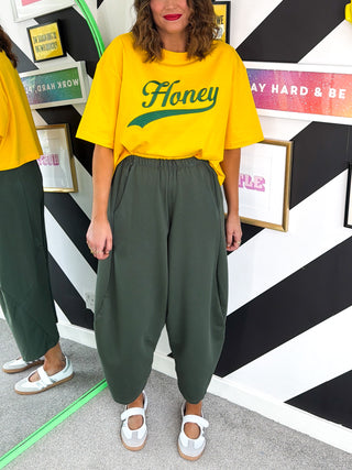 Comfy & Casual - Khaki Barrel Leg Joggers