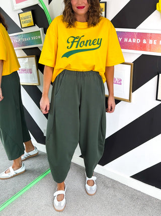 Comfy & Casual - Khaki Barrel Leg Joggers