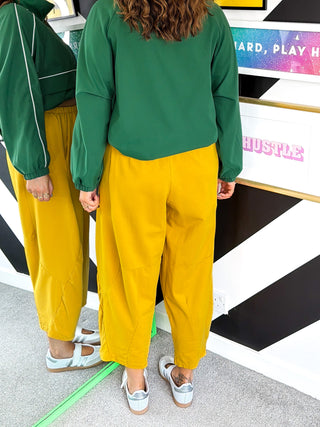 Comfy & Casual - Mustard Barrel Leg Joggers