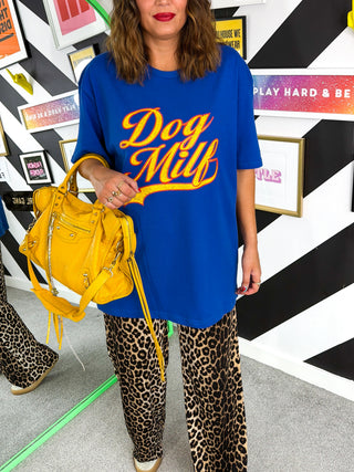 Dog Mom Energy - Blue Oversized Dog Milf T-shirt