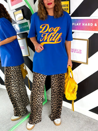 Dog Mom Energy - Blue Oversized Dog Milf T-shirt