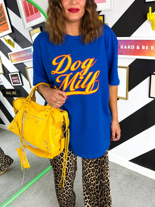 Dog Mom Energy - Blue Oversized Dog Milf T-shirt