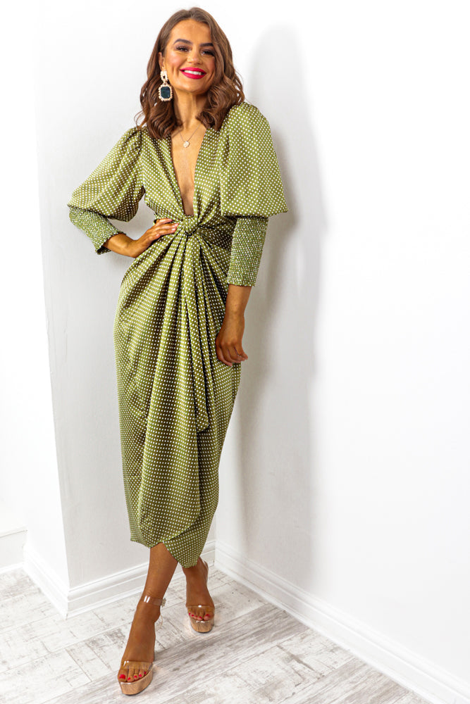 totally wild midi dress olive Teala Open Back Midi Dress - Olive