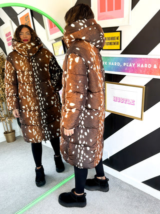 Fawn To Be Wild - Bambi Print Padded Coat