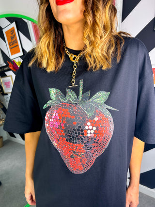 Feeling Fruity -  Disco Strawberry Oversized T-shirt