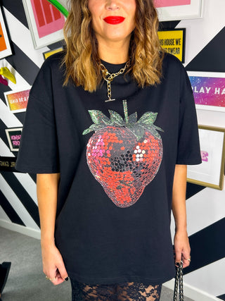 Feeling Fruity -  Disco Strawberry Oversized T-shirt