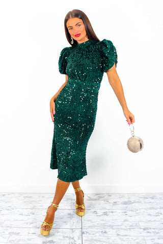 Glamazon - Forest Sequin Midi Dress