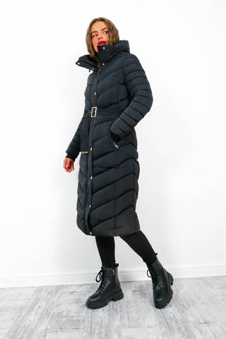 Good As Cold - Black Long Puffer Jacket