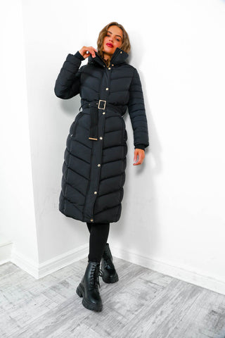 Good As Cold - Black Long Puffer Jacket