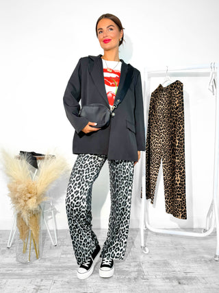 No Need To Change - Grey Leopard Trousers