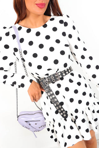 Good Vibes Only - White Polka Dot MIni Dress