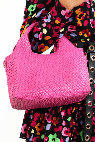 Grab Me - Pink Croc Crossbody Bag