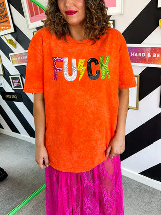 High Voltage  - Orange Disco Graphic T-Shirt