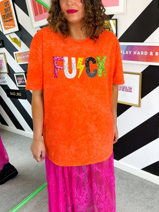 High Voltage  - Orange Disco Graphic T-Shirt