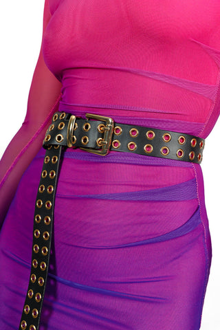 Hole In One - Black Gold Eyelet Belt
