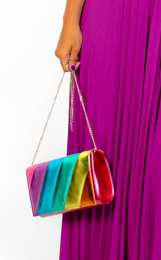 I Love Hue - Multi Rainbow Clutch Bag