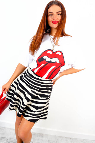 I'm With The Band - White Red Tongue Rolling Stones Licensed T-Shirt