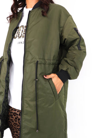 Two Good To Be True - Khaki Leopard Reversible Draw String Jacket