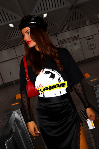 Im With The Band - Black White Eyestrip Blondie Licences T-Shirt