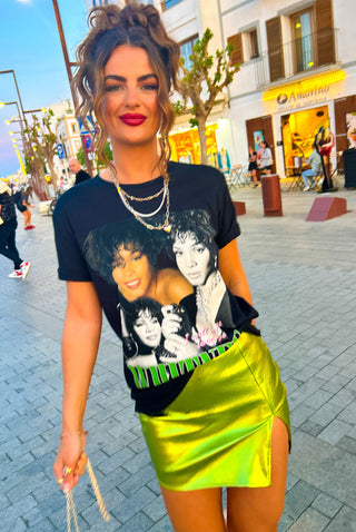 Im With The Band - Black Green Whitney Houston Licensed T-Shirt