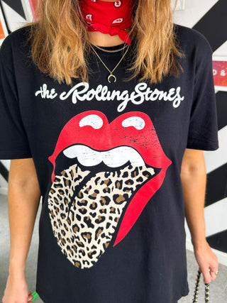 I'm With The Band - Black Leopard Rolling Stones T-shirt