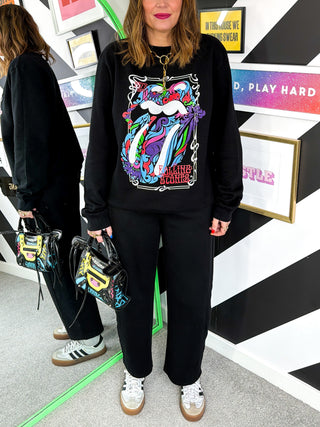 I'm With The Band - Black Multi Rolling Stones Sweatshirt