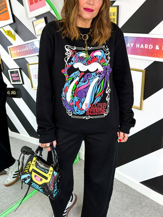 I'm With The Band - Black Multi Rolling Stones Sweatshirt