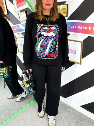 I'm With The Band - Black Multi Rolling Stones Sweatshirt
