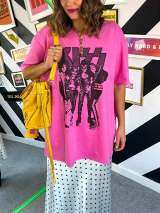 I'm With The Band - Pink Kiss Licensed T-shirt