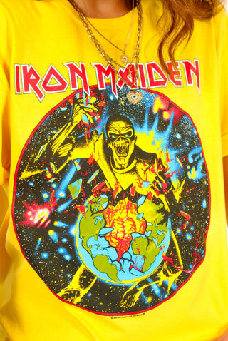 I'm With The Band - Yellow Iron Maiden Licensed T-Shirt