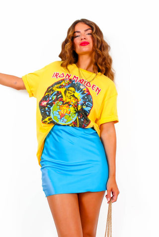 I'm With The Band - Yellow Iron Maiden Licensed T-Shirt