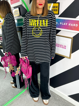 Im With The Band - Striped Nirvana Long Sleeve T-Shirt